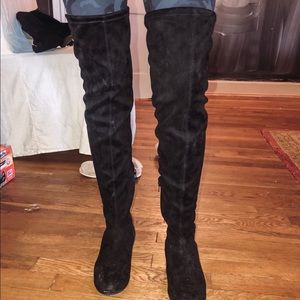 Knee High Black Suede Boots